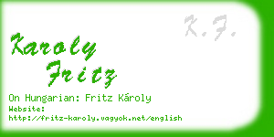 karoly fritz business card
